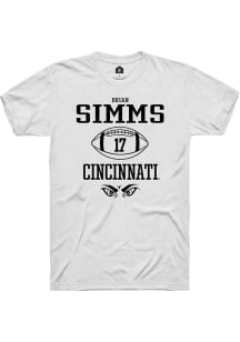 Brian Simms  Cincinnati Bearcats White Rally NIL Sport Icon Short Sleeve T Shirt