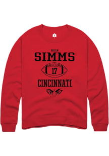 Brian Simms  Rally Cincinnati Bearcats Mens Red NIL Sport Icon Long Sleeve Crew Sweatshirt