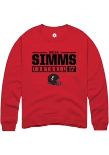 Brian Simms  Rally Cincinnati Bearcats Mens Red NIL Stacked Box Long Sleeve Crew Sweatshirt