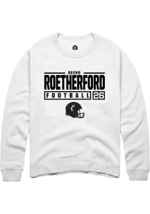 Deebo Roetherford  Rally Cincinnati Bearcats Mens White NIL Stacked Box Long Sleeve Crew Sweatshir..