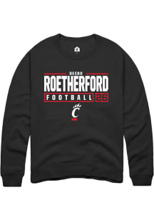 Deebo Roetherford  Rally Cincinnati Bearcats Mens Black NIL Stacked Box Long Sleeve Crew Sweatshir..