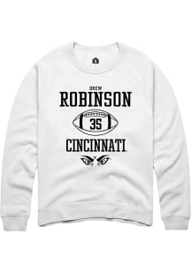 Drew Robinson  Rally Cincinnati Bearcats Mens White NIL Sport Icon Long Sleeve Crew Sweatshirt