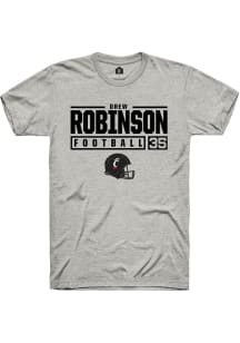 Drew Robinson  Cincinnati Bearcats Ash Rally NIL Stacked Box Short Sleeve T Shirt