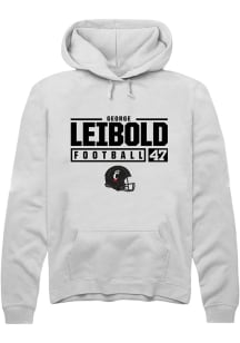 George Leibold  Rally Cincinnati Bearcats Mens White NIL Stacked Box Long Sleeve Hoodie