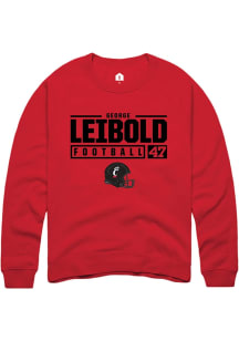 George Leibold  Rally Cincinnati Bearcats Mens Red NIL Stacked Box Long Sleeve Crew Sweatshirt