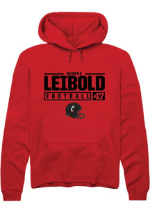George Leibold  Rally Cincinnati Bearcats Mens Red NIL Stacked Box Long Sleeve Hoodie
