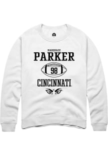 Marquaze Parker  Rally Cincinnati Bearcats Mens White NIL Sport Icon Long Sleeve Crew Sweatshirt