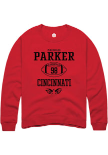 Marquaze Parker  Rally Cincinnati Bearcats Mens Red NIL Sport Icon Long Sleeve Crew Sweatshirt