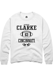 Zachary Clarke  Rally Cincinnati Bearcats Mens White NIL Sport Icon Long Sleeve Crew Sweatshirt
