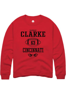 Zachary Clarke  Rally Cincinnati Bearcats Mens Red NIL Sport Icon Long Sleeve Crew Sweatshirt