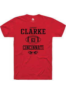 Zachary Clarke  Cincinnati Bearcats Red Rally NIL Sport Icon Short Sleeve T Shirt