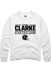Zachary Clarke  Rally Cincinnati Bearcats Mens White NIL Stacked Box Long Sleeve Crew Sweatshirt