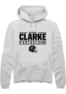 Zachary Clarke  Rally Cincinnati Bearcats Mens White NIL Stacked Box Long Sleeve Hoodie