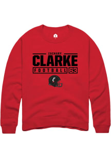 Zachary Clarke  Rally Cincinnati Bearcats Mens Red NIL Stacked Box Long Sleeve Crew Sweatshirt