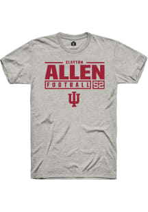 Clayton Allen  Indiana Hoosiers Ash Rally NIL Stacked Box Short Sleeve T Shirt