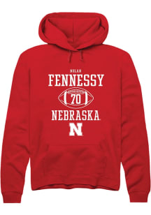 Nolan Fennessy  Rally Nebraska Cornhuskers Mens Red NIL Sport Icon Long Sleeve Hoodie