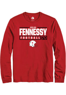 Nolan Fennessy  Nebraska Cornhuskers Red Rally NIL Stacked Box Long Sleeve T Shirt