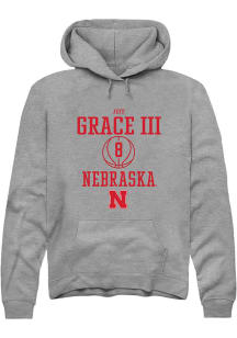 Jeff Grace III  Rally Nebraska Cornhuskers Mens Graphite NIL Sport Icon Long Sleeve Hoodie
