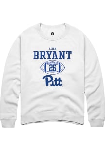 Allen Bryant  Rally Pitt Panthers Mens White NIL Sport Icon Long Sleeve Crew Sweatshirt