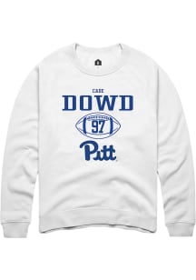Cade Dowd  Rally Pitt Panthers Mens White NIL Sport Icon Long Sleeve Crew Sweatshirt