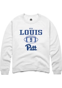 Kyle Louis  Rally Pitt Panthers Mens White NIL Sport Icon Long Sleeve Crew Sweatshirt
