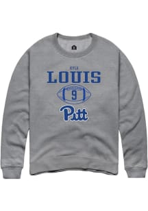 Kyle Louis  Rally Pitt Panthers Mens Graphite NIL Sport Icon Long Sleeve Crew Sweatshirt