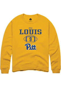 Kyle Louis  Rally Pitt Panthers Mens Gold NIL Sport Icon Long Sleeve Crew Sweatshirt