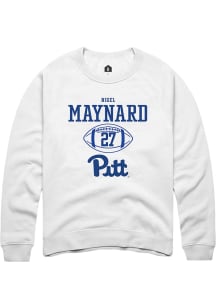 Nigel Maynard  Rally Pitt Panthers Mens White NIL Sport Icon Long Sleeve Crew Sweatshirt
