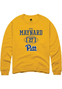 Nigel Maynard  Rally Pitt Panthers Mens Gold NIL Sport Icon Long Sleeve Crew Sweatshirt