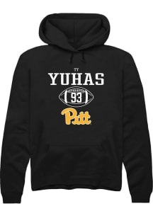 Ty Yuhas  Rally Pitt Panthers Mens Black NIL Sport Icon Long Sleeve Hoodie