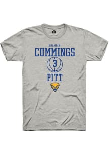 Brandin Cummings  Pitt Panthers Ash Rally NIL Sport Icon Short Sleeve T Shirt