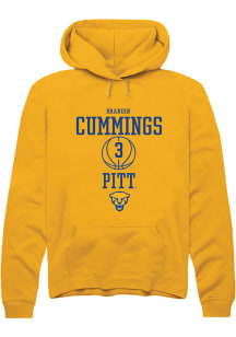 Brandin Cummings  Rally Pitt Panthers Mens Gold NIL Sport Icon Long Sleeve Hoodie