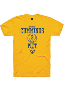 Brandin Cummings  Pitt Panthers Gold Rally NIL Sport Icon Short Sleeve T Shirt