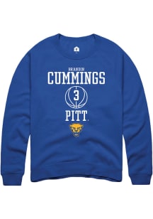 Brandin Cummings  Rally Pitt Panthers Mens Blue NIL Sport Icon Long Sleeve Crew Sweatshirt