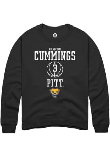 Brandin Cummings  Rally Pitt Panthers Mens Black NIL Sport Icon Long Sleeve Crew Sweatshirt