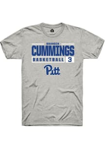 Brandin Cummings  Pitt Panthers Ash Rally NIL Stacked Box Short Sleeve T Shirt