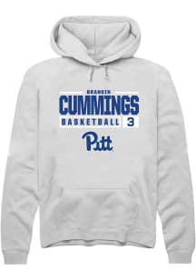 Brandin Cummings  Rally Pitt Panthers Mens White NIL Stacked Box Long Sleeve Hoodie