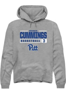 Brandin Cummings  Rally Pitt Panthers Mens Graphite NIL Stacked Box Long Sleeve Hoodie