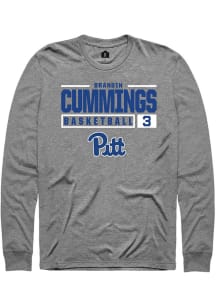 Brandin Cummings  Pitt Panthers Graphite Rally NIL Stacked Box Long Sleeve T Shirt