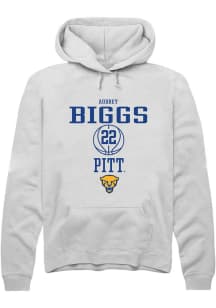 Audrey Biggs  Rally Pitt Panthers Mens White NIL Sport Icon Long Sleeve Hoodie