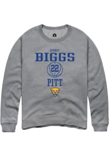 Audrey Biggs  Rally Pitt Panthers Mens Graphite NIL Sport Icon Long Sleeve Crew Sweatshirt