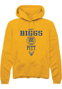 Audrey Biggs  Rally Pitt Panthers Mens Gold NIL Sport Icon Long Sleeve Hoodie