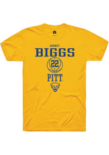 Audrey Biggs  Pitt Panthers Gold Rally NIL Sport Icon Short Sleeve T Shirt