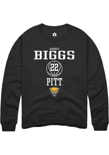 Audrey Biggs  Rally Pitt Panthers Mens Black NIL Sport Icon Long Sleeve Crew Sweatshirt