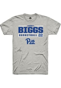 Audrey Biggs  Pitt Panthers Ash Rally NIL Stacked Box Short Sleeve T Shirt