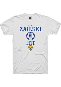 Katie Zailski  Pitt Panthers White Rally NIL Sport Icon Short Sleeve T Shirt