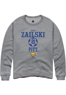 Katie Zailski  Rally Pitt Panthers Mens Graphite NIL Sport Icon Long Sleeve Crew Sweatshirt