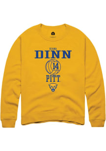 Kiana Dinn  Rally Pitt Panthers Mens Gold NIL Sport Icon Long Sleeve Crew Sweatshirt