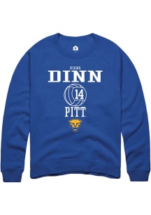Kiana Dinn  Rally Pitt Panthers Mens Blue NIL Sport Icon Long Sleeve Crew Sweatshirt