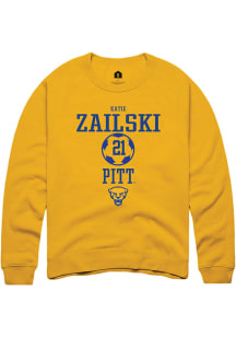 Katie Zailski  Rally Pitt Panthers Mens Gold NIL Sport Icon Long Sleeve Crew Sweatshirt